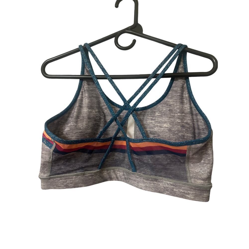Peloton Glitter Strappy Sports Bra Women’s XL Gray Rainbow Low Impact Activewear - Picture 3 of 6